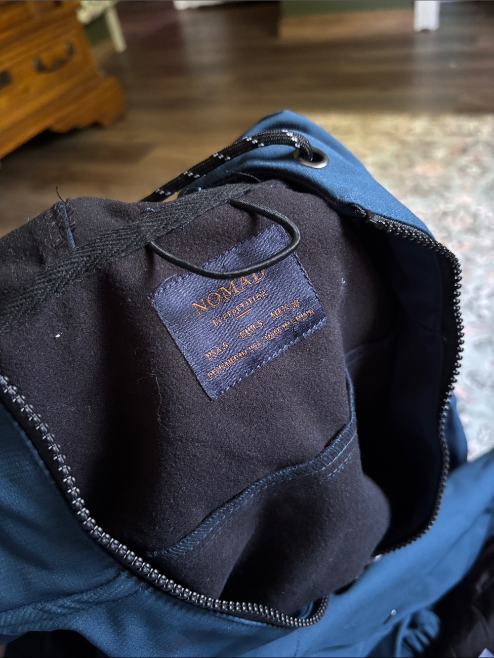 NWT Nomad Men’s Hooded Outdoor Hiking Active Blue Zip Up Jacket Small - Picture 2 of 6